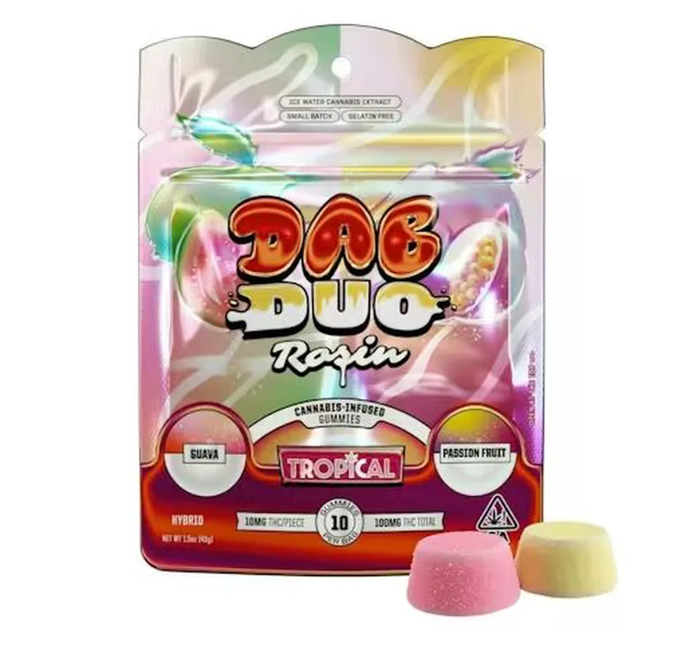 ABX - Solventless Gummy - Dab Duos Tropical Guava x Passion Fruit - 100mg